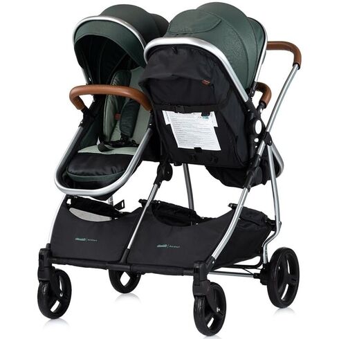 Carucior gemeni Chipolino Duo Smart 2 in 1 basil, Culoare: Verde, Model: gemeni,poza 4