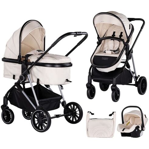 Carucior Chipolino Aura 3 in 1 biscotta, Culoare: Crem, Model: 3 in 1