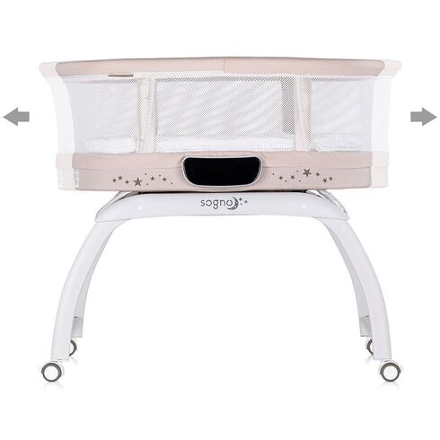 Patut cu leganare si cantar integrat Chipolino Sogno 2 in 1 macadamia, Culoare: Bej, Dimensiuni: 95x65,poza 3