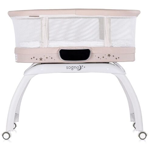 Patut cu leganare si cantar integrat Chipolino Sogno 2 in 1 macadamia, Culoare: Bej, Dimensiuni: 95x65,poza 2