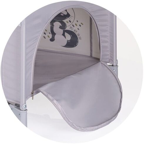 Patut pliabil Chipolino Relax cloud cu laterala culisanta, Culoare: Gri, Dimensiuni: 120x60,poza 5