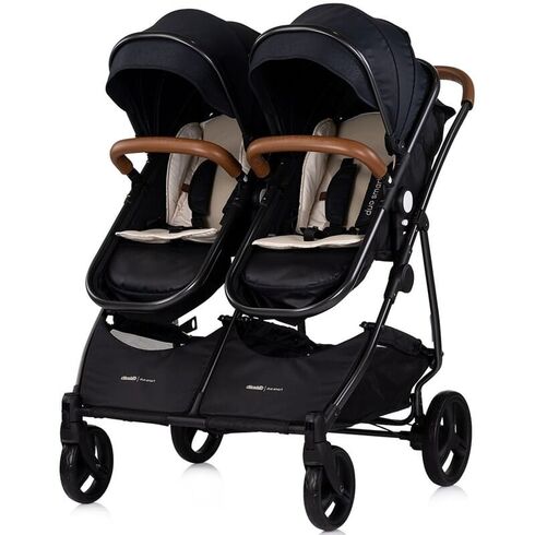 Carucior gemeni Chipolino Duo Smart 3 in 1 blackberry, Culoare: Negru, Model: gemeni,poza 7