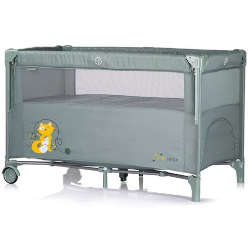 Patut pliabil Chipolino Relax basil cu laterala culisanta, Culoare: Verde, Dimensiuni: 120x60,poza 2