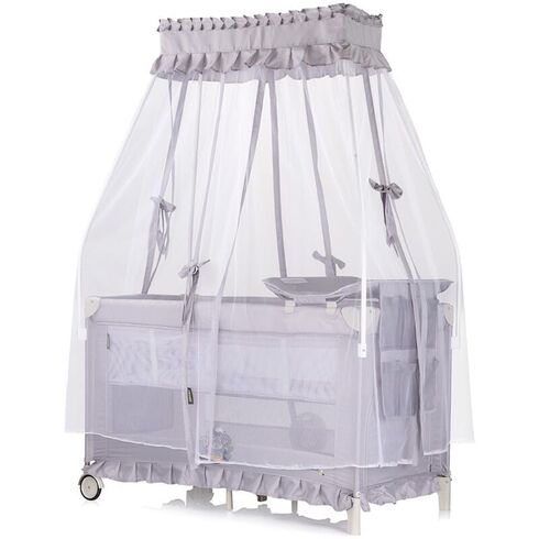 Patut pliabil Chipolino Palace Hippo grey, Culoare: Gri deschis, Dimensiuni: 140x70,poza 2