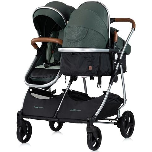 Carucior gemeni Chipolino Duo Smart 3 in 1 basil, Culoare: Verde, Model: gemeni,poza 6