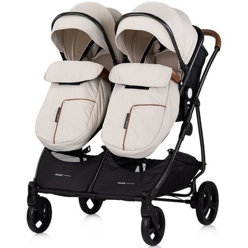 Carucior gemeni Chipolino Duo Smart 3 in 1 biscotta, Culoare: Bej, Model: gemeni,poza 7
