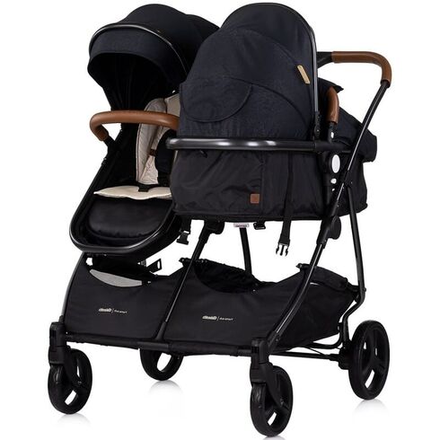 Carucior gemeni Chipolino Duo Smart 2 in 1 blackberry, Culoare: Negru, Model: gemeni,poza 5