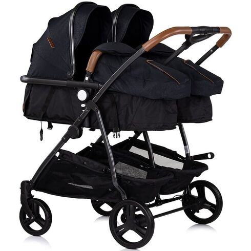 Carucior gemeni Chipolino Duo Smart 3 in 1 blackberry, Culoare: Negru, Model: gemeni,poza 2