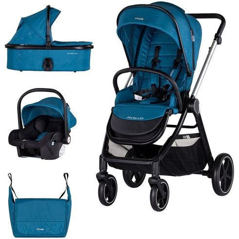 Carucior Chipolino Marbella 3 in 1 oasis, Culoare: Albastru, Model: 3 in 1