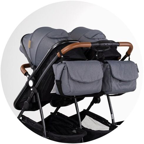 Carucior gemeni Chipolino Duo Smart 3 in 1 cloud, Culoare: Gri/Negru, Model: gemeni,poza 12