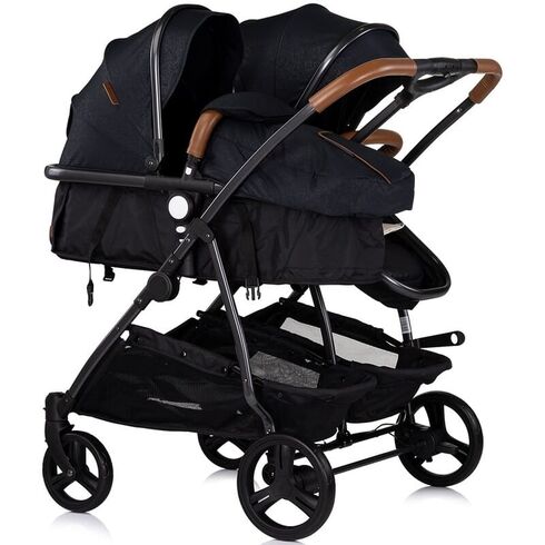 Carucior gemeni Chipolino Duo Smart 3 in 1 blackberry, Culoare: Negru, Model: gemeni,poza 3