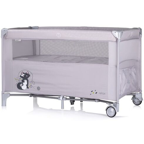 Patut pliabil Chipolino Relax cloud cu laterala culisanta, Culoare: Gri, Dimensiuni: 120x60,poza 3