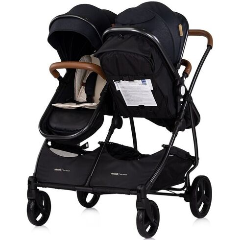 Carucior gemeni Chipolino Duo Smart 2 in 1 blackberry, Culoare: Negru, Model: gemeni,poza 4