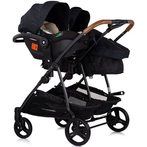 Carucior gemeni Chipolino Duo Smart 3 in 1 blackberry, Culoare: Negru, Model: gemeni,poza 10