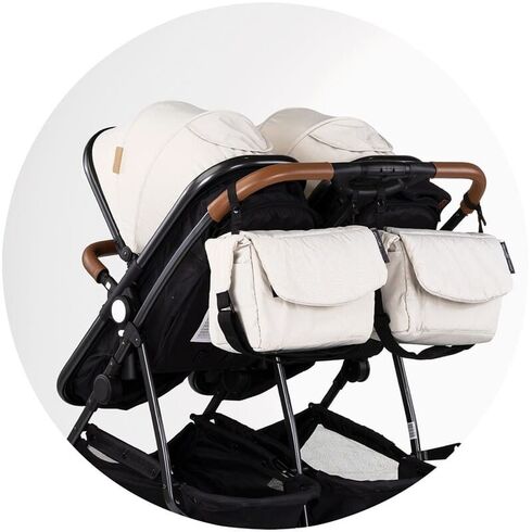 Carucior gemeni Chipolino Duo Smart 2 in 1 biscotta, Culoare: Gri deschis, Model: gemeni,poza 11