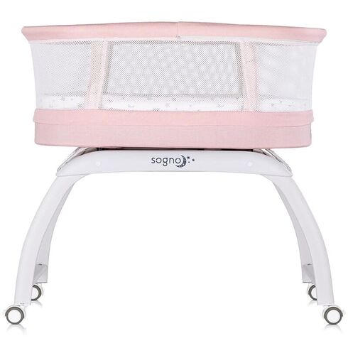 Patut cu leganare si cantar integrat Chipolino Sogno 2 in 1 pink, Culoare: Roz, Dimensiuni: 95x65,poza 4