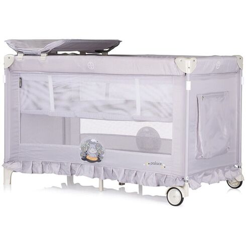 Patut pliabil Chipolino Palace Hippo grey, Culoare: Gri deschis, Dimensiuni: 140x70,poza 4