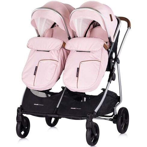 Carucior gemeni Chipolino Duo Smart 3 in 1 pink marshmallow, Culoare: Roz, Model: gemeni,poza 8