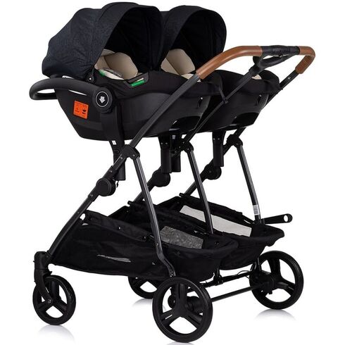 Carucior gemeni Chipolino Duo Smart 3 in 1 blackberry, Culoare: Negru, Model: gemeni,poza 11