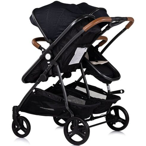 Carucior gemeni Chipolino Duo Smart 2 in 1 blackberry, Culoare: Negru, Model: gemeni,poza 3