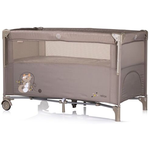 Patut pliabil Chipolino Relax tiramisu cu laterala culisanta, Culoare: Crem, Dimensiuni: 120x60,poza 2