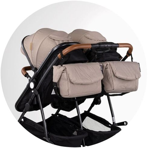 Carucior gemeni Chipolino Duo Smart 2 in 1 tiramisu, Culoare: Gri, Model: gemeni,poza 10