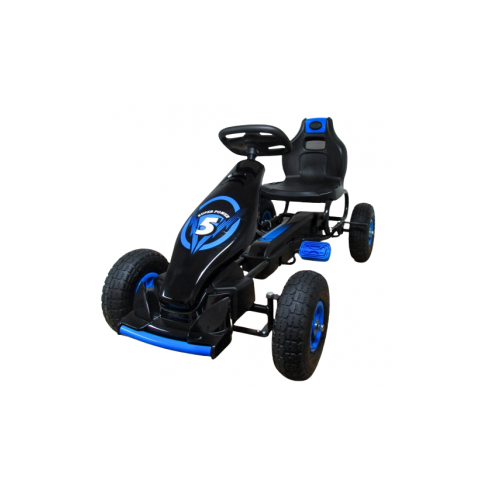 Kart cu pedale Gokart, 4-10 ani, roti gonflabile, G8 R-Sport - Albastru, Culoare: Albastru