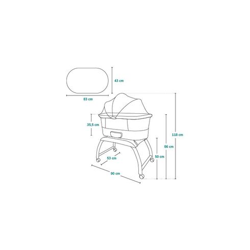 Patut balansoar, Lionelo, Coral, Cu landou ergonomic detasabil, Panou tactil sau telecomanda, 0-9 kg, Alb,poza 6