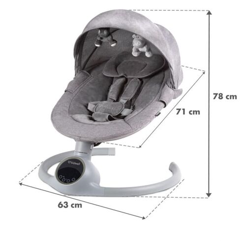 Leagan electric 2 in 1 Kidwell Reve - Gray Silver, Culoare: Gri,poza 10