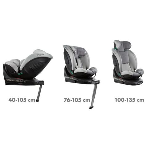 Scaun auto cu ISOFIX Kidwell GoCar, grupa 40-135 cm, i-Size, omologare R129 - Gri, Culoare: Gri, Grupa: 0-36kg (0 luni - 12 ani),poza 9