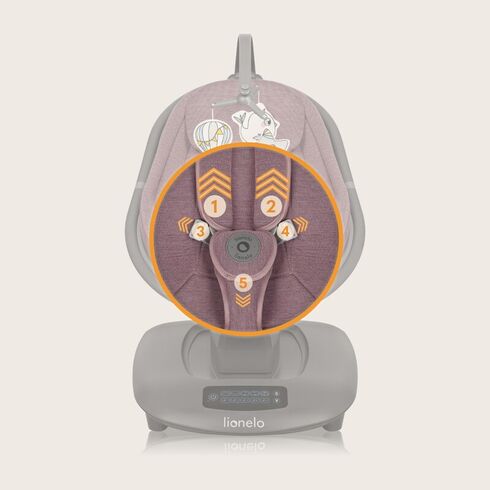 Balansoar si sezlong, Lionelo, Blossom, Cu telecomanda, Pana la 9 kg, Mov, Culoare: Mov,poza 6