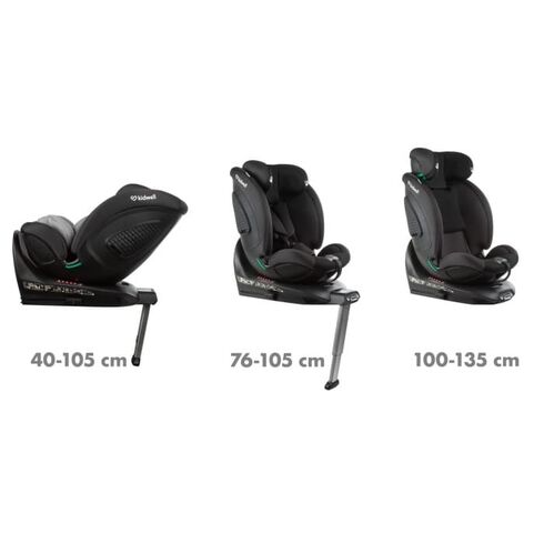 Scaun auto cu ISOFIX Kidwell GoCar, grupa 40-135 cm, i-Size, omologare R129 - Negru-Gri, Culoare: Gri/Negru, Grupa: 0-36kg (0 luni - 12 ani),poza 4