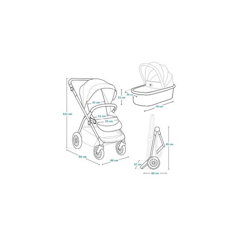 Carucior 3 in 1, Lionelo, Bianka, Pana la 22 kg, 0 luni+, Bej, Culoare: Crem, Model: 3 in 1,poza 14