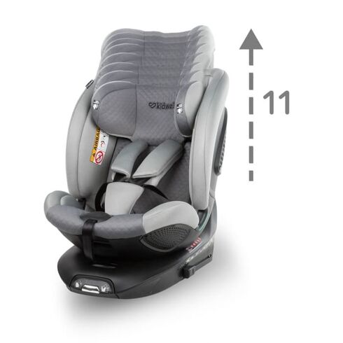 Scaun auto cu ISOFIX Kidwell GoCar, grupa 40-135 cm, i-Size, omologare R129 - Gri, Culoare: Gri, Grupa: 0-36kg (0 luni - 12 ani),poza 4