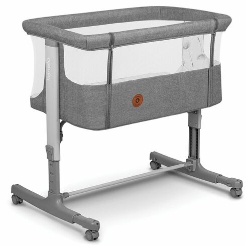 Patut co-sleeper, Lionelo, Aurora, 3 in 1, Cu leganare si setare unghiulara, Pana la 9 kg, 0 luni+, Gri, Culoare: Gri, Dimensiuni: 80x50,poza 2