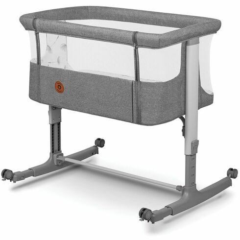 Patut co-sleeper, Lionelo, Aurora, 3 in 1, Cu leganare si setare unghiulara, Pana la 9 kg, 0 luni+, Gri, Culoare: Gri, Dimensiuni: 80x50,poza 3