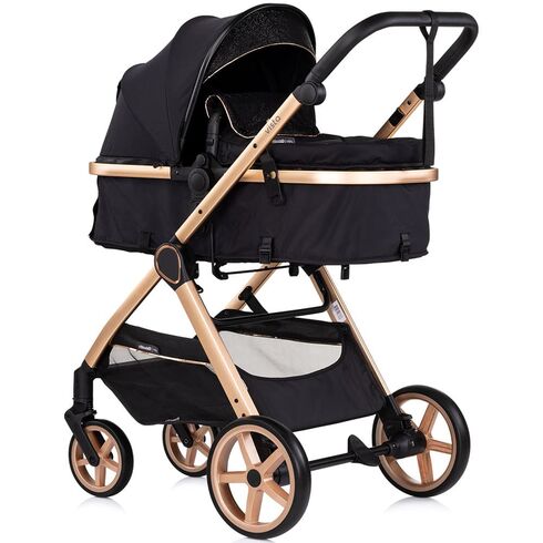 Carucior Chipolino Vista 3 in 1 blackberry, Culoare: Negru/Auriu, Model: 3 in 1,poza 2