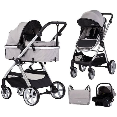 Carucior Chipolino Vista 3 in 1 cloud grey, Culoare: Gri, Model: 3 in 1