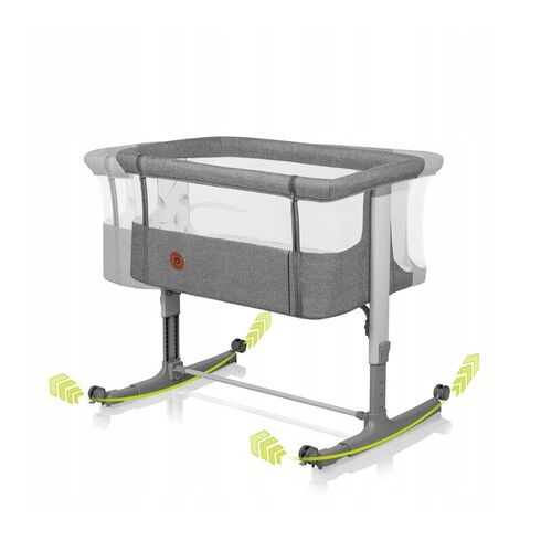 Patut co-sleeper, Lionelo, Aurora, 3 in 1, Cu leganare si setare unghiulara, Pana la 9 kg, 0 luni+, Gri, Culoare: Gri, Dimensiuni: 80x50,poza 9