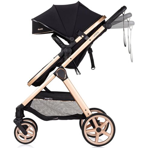 Carucior Chipolino Vista 3 in 1 blackberry, Culoare: Negru/Auriu, Model: 3 in 1,poza 6