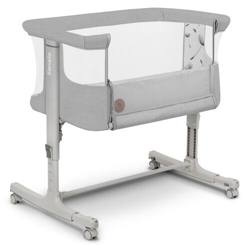 Patut co-sleeper, Lionelo, Aurora, 3 in 1, Cu leganare si setare unghiulara, Pana la 9 kg, 0 luni+, Bej/Gri deschis, Culoare: Gri deschis, Dimensiuni: 80x50