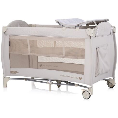 Patut pliabil Chipolino Bella biscotta, Culoare: Bej, Dimensiuni: 120x60,poza 2