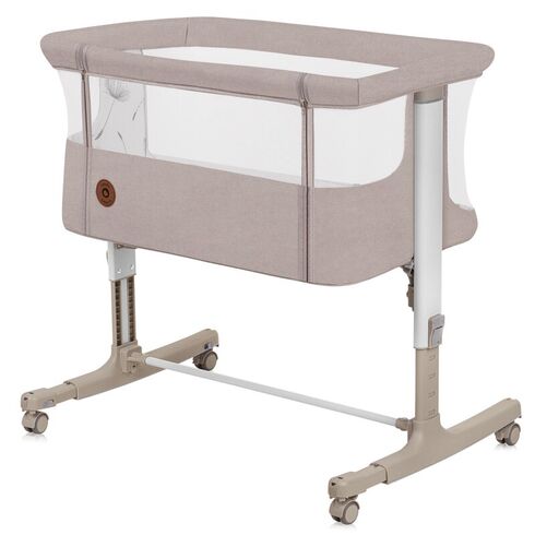 Patut co-sleeper, Lionelo, Aurora, 3 in 1, Cu leganare si setare unghiulara, Pana la 9 kg, 0 luni+, Bej, Culoare: Bej, Dimensiuni: 80x50,poza 2