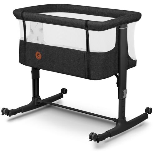 Patut co-sleeper, Lionelo, Aurora, 3 in 1, Cu leganare si setare unghiulara, Pana la 9 kg, 0 luni+, Gri inchis, Culoare: Gri/Negru, Dimensiuni: 80x50,poza 2