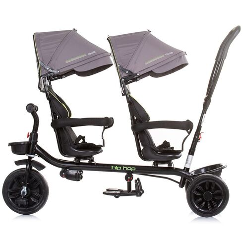 Tricicleta gemeni Chipolino Hip Hop graphite, Culoare: Gri,poza 4  - ExclusivMAG.ro Tricicleta gemeni Chipolino Hip Hop graphite, Culoare: Gri,poza 4