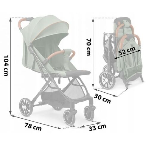 Carucior sport pentru copii, 78 x 33 x 104 cm, Nukido Paseo 716005 - Verde, Culoare: Verde, Model: sport - poza 6 - ExclusivMAG.ro