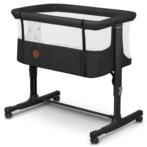 Patut co-sleeper, Lionelo, Aurora, 3 in 1, Cu leganare si setare unghiulara, Pana la 9 kg, 0 luni+, Gri inchis, Culoare: Gri/Negru, Dimensiuni: 80x50,poza 3