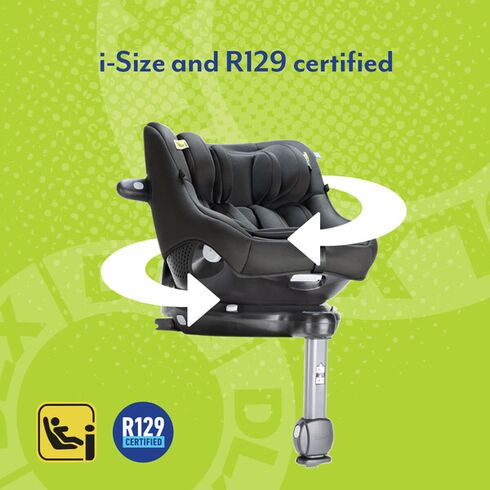 Graco - Scaun auto Turn2Me 360° DLX Midnight, 40-105 cm, certificata R129 si testat ADAC, Culoare: Negru, Grupa: 0-18kg (0 luni - 4 ani),poza 9  - ExclusivMAG.ro Graco - Scaun auto Turn2Me 360° DLX Midnight, 40-105 cm, certificata R129 si testat ADAC, Culoare: Negru, Grupa: 0-18kg (0 luni - 4 ani),poza 9