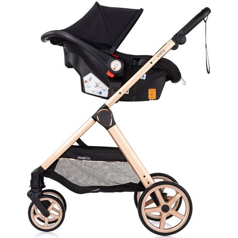 Carucior Chipolino Vista 3 in 1 blackberry, Culoare: Negru/Auriu, Model: 3 in 1,poza 9