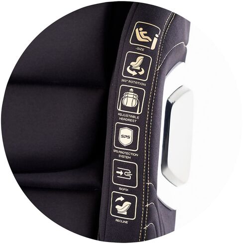 Scaun auto Chipolino Clima Air I-Size 40-150 cm cu sistem Isofix si sezut rotativ blackberry, Culoare: Negru, Grupa: 0-36kg (0 luni - 12 ani),poza 10